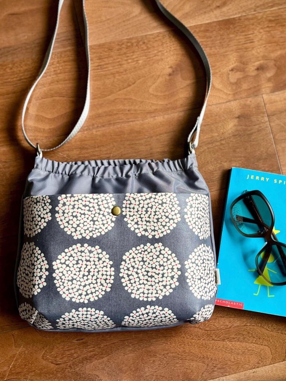 Handmade floral ruffle crossbody bag purse